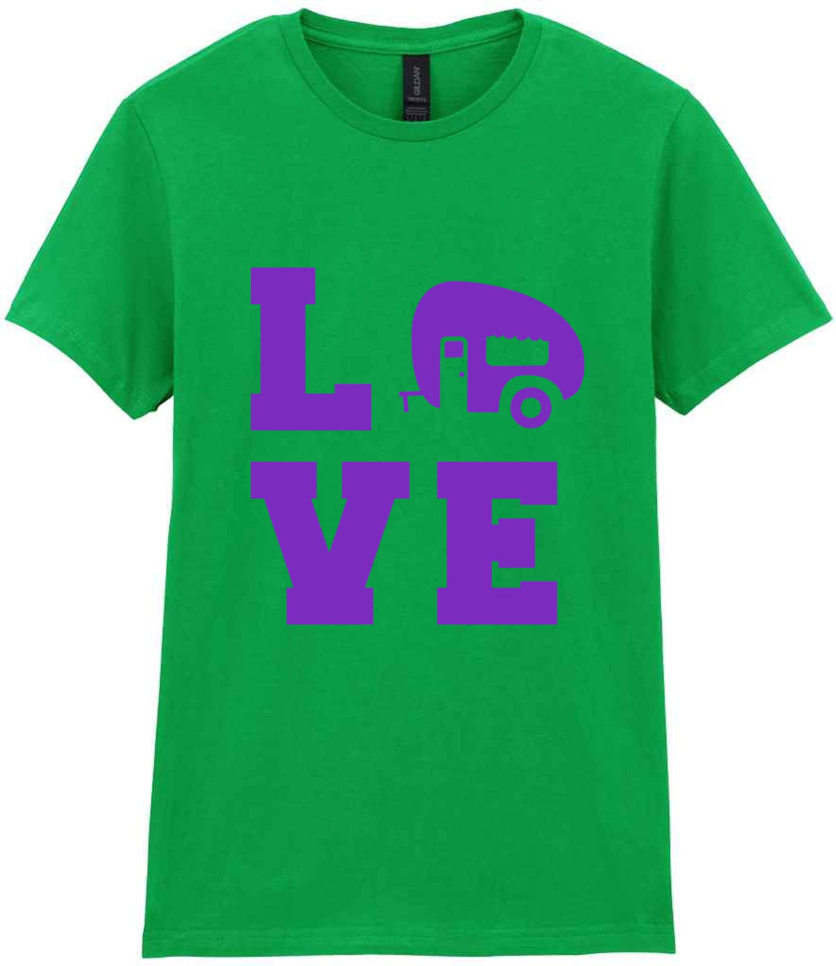 Love – Ladies T-Shirt in Irish Green with Purple vinyl