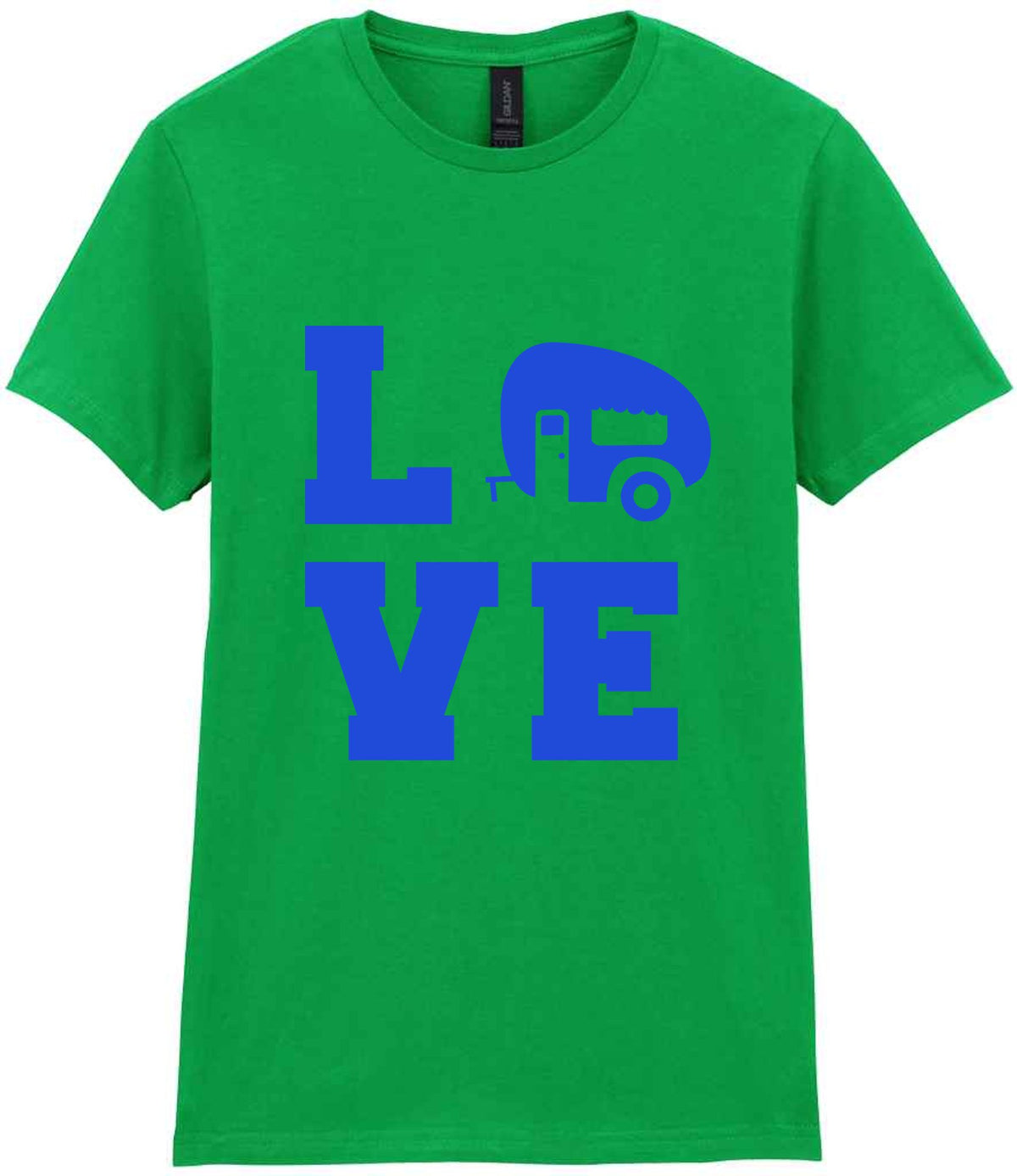 Love – Ladies T-Shirt in Irish Green with Royal Blue vinyl