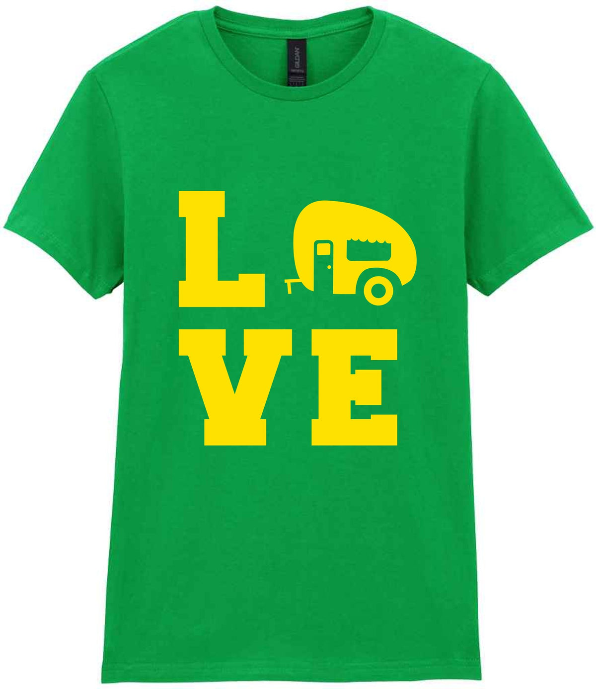 Love – Ladies T-Shirt in Irish Green with Yellow vinyl