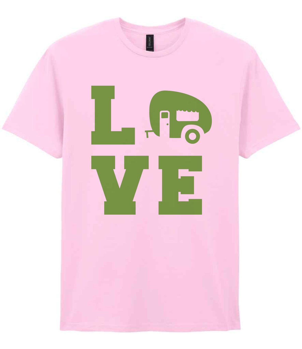 Love – Unisex T-Shirt in Light Pink with Apple Green vinyl