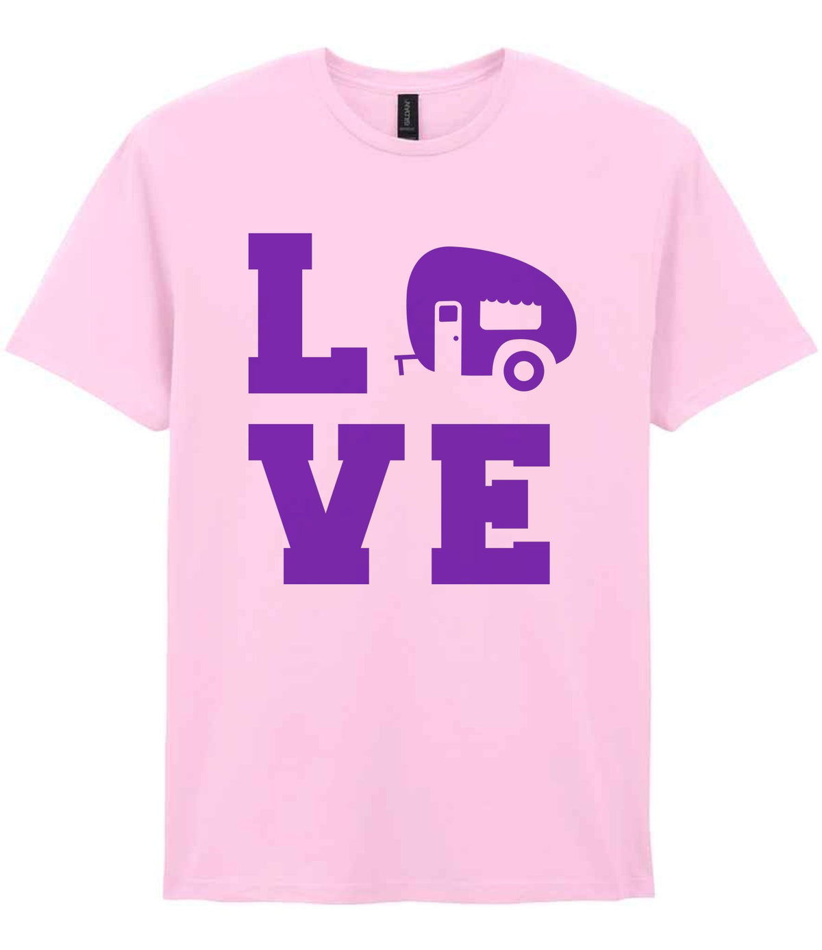 Love – Unisex T-Shirt in Light Pink with Purple vinyl
