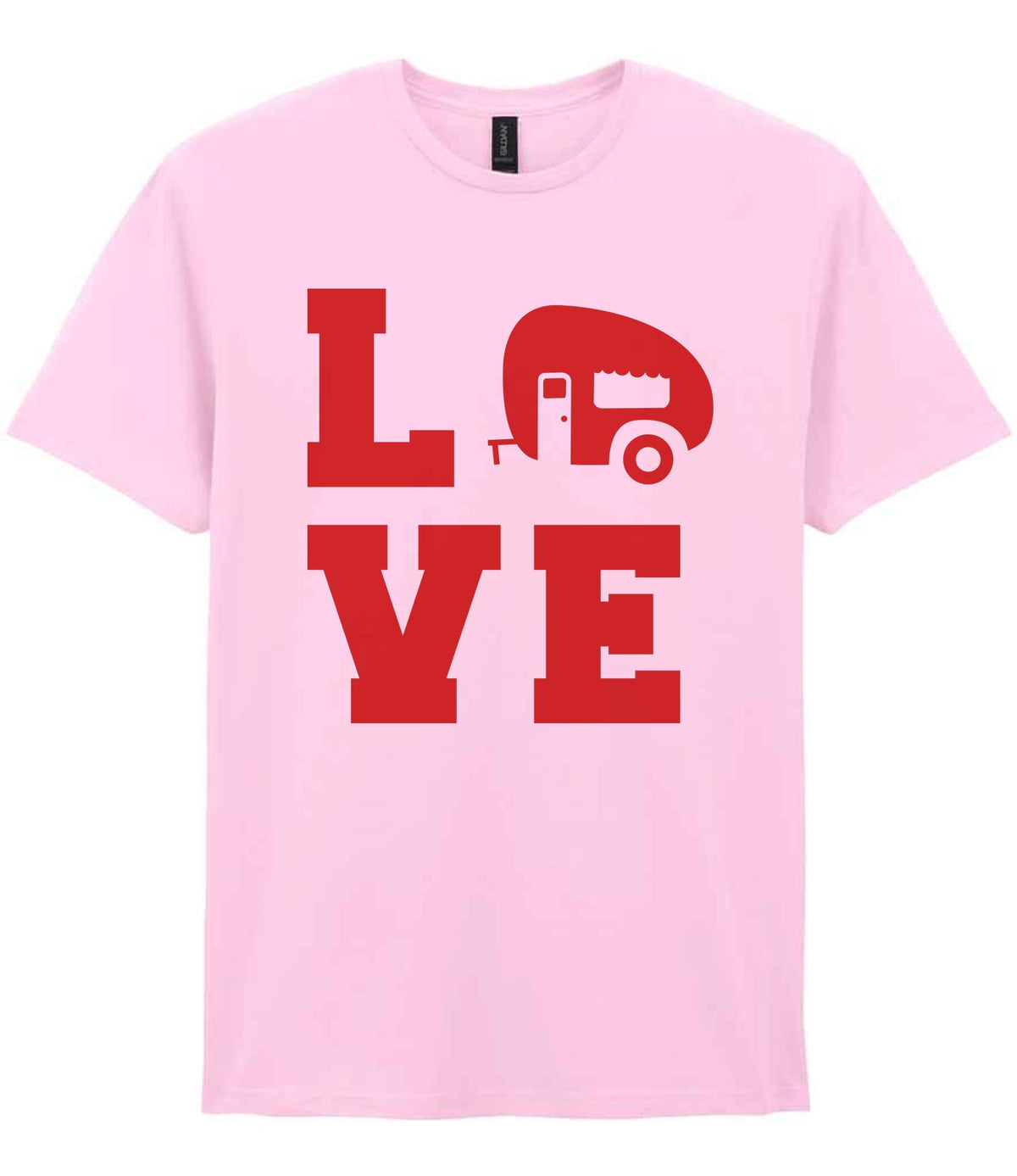 Love – Unisex T-Shirt in Light Pink with Red vinyl