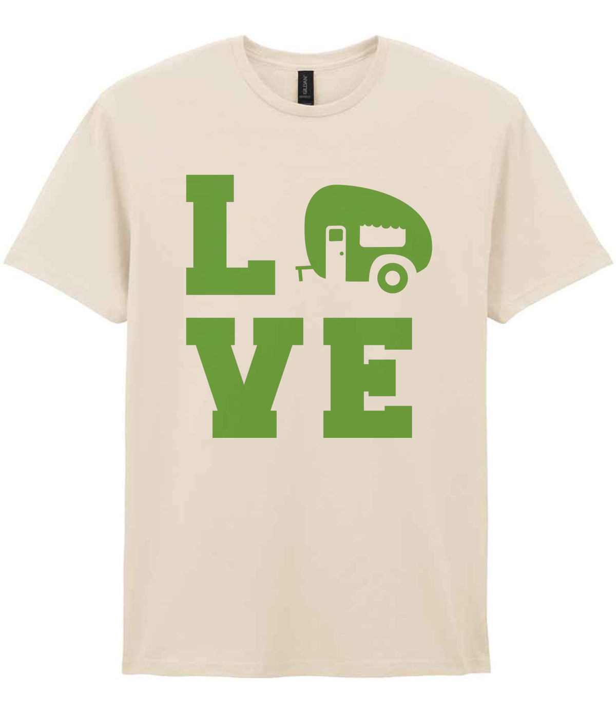 Love – Unisex T-Shirt in Natural with Apple Green vinyl
