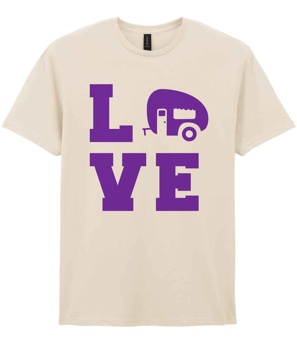Love – Unisex T-Shirt in Natural with Purple vinyl