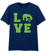 Love – Unisex T-Shirt in Navy with Apple Green vinyl
