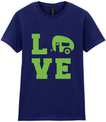 Love – Ladies T-Shirt in Navy with Apple Green vinyl
