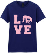 Love – Ladies T-Shirt in Navy with Baby Pink vinyl