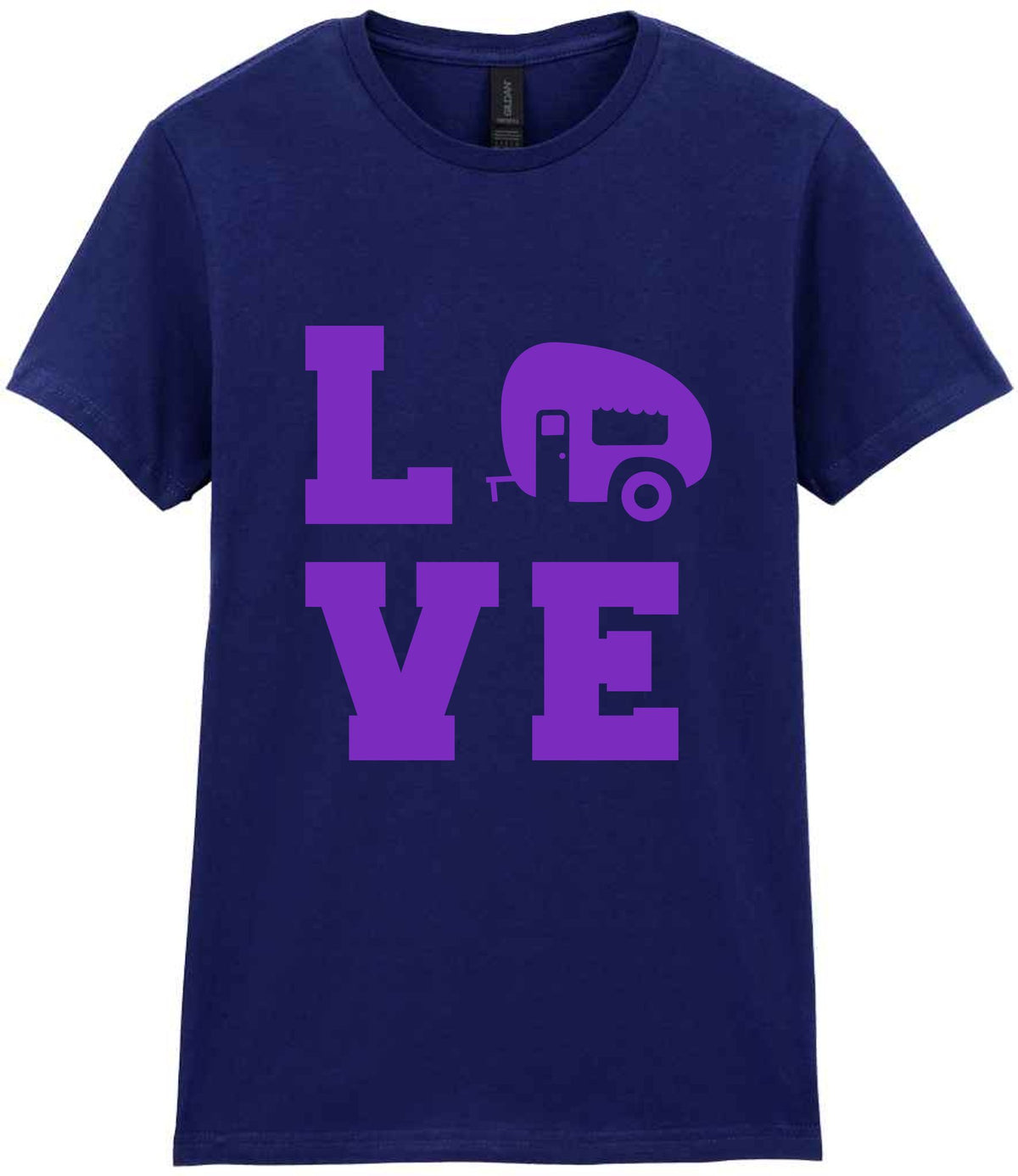 Love – Ladies T-Shirt in Navy with Purple vinyl