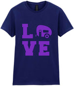 Love – Ladies T-Shirt in Navy with Purple vinyl