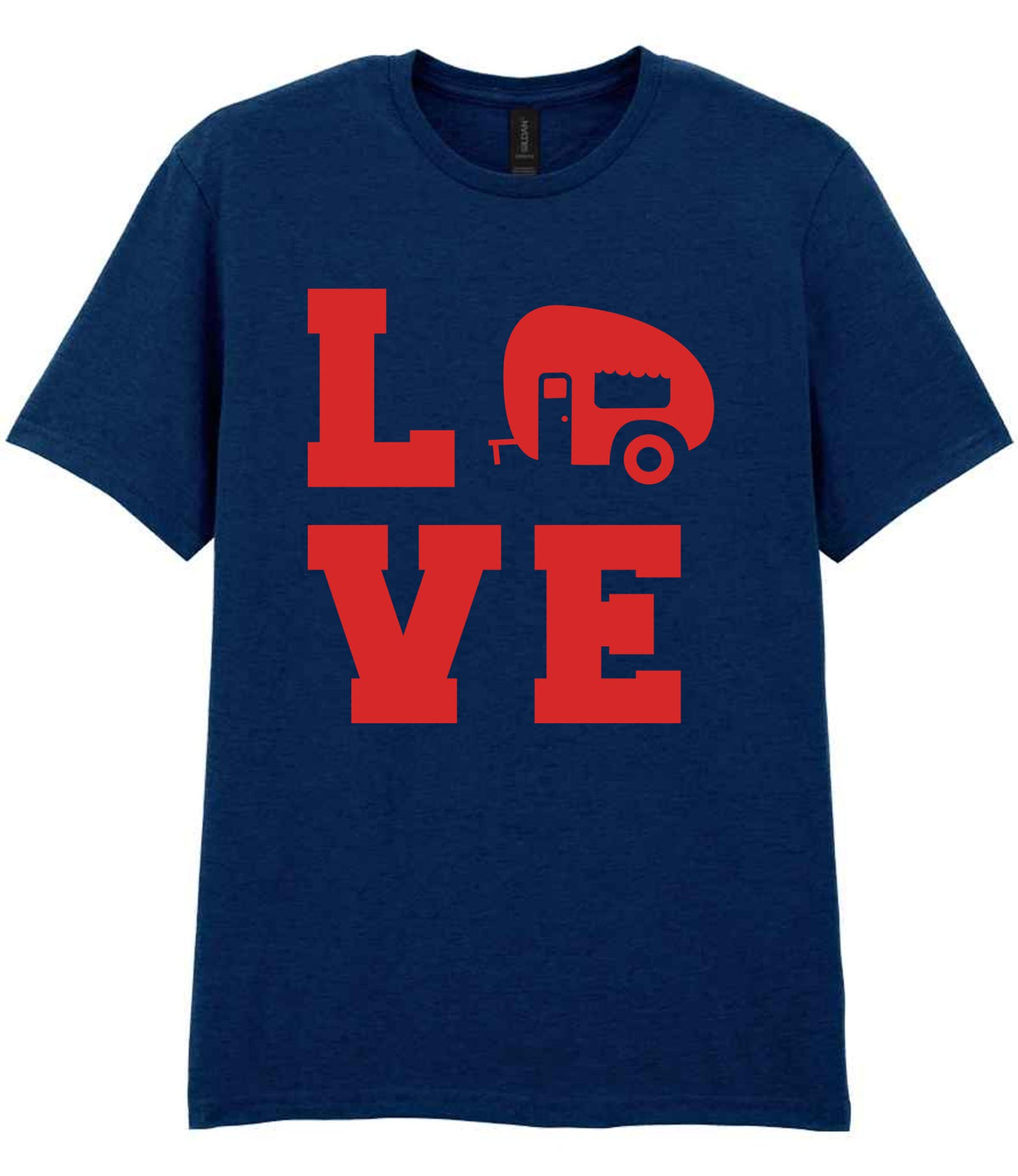 Love – Unisex T-Shirt in Navy with Red vinyl