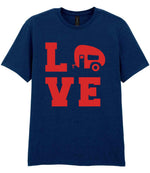 Love – Unisex T-Shirt in Navy with Red vinyl