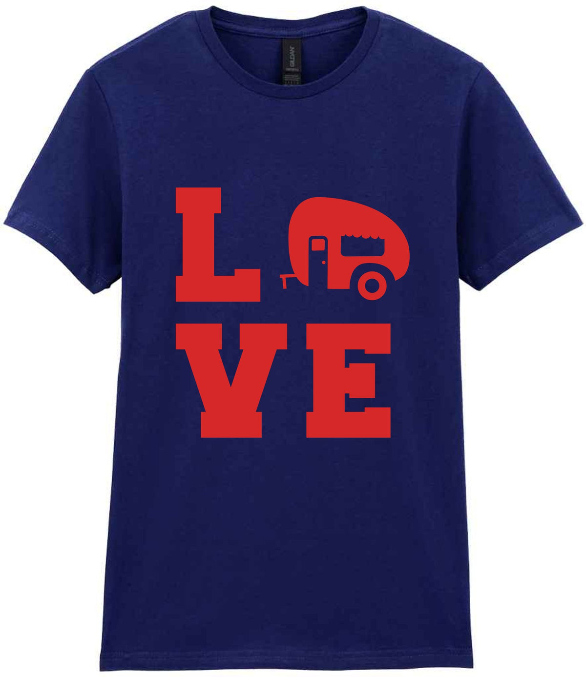 Love – Ladies T-Shirt in Navy with Red vinyl