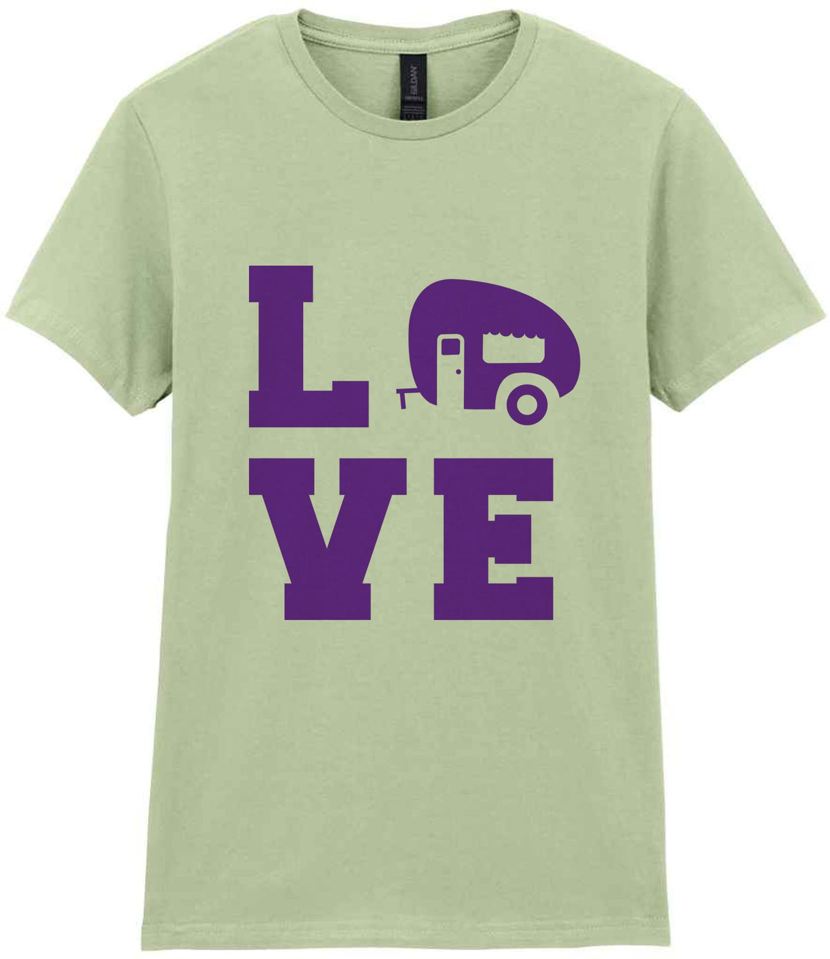 Love – Ladies T-Shirt in Pistachio with Purple vinyl