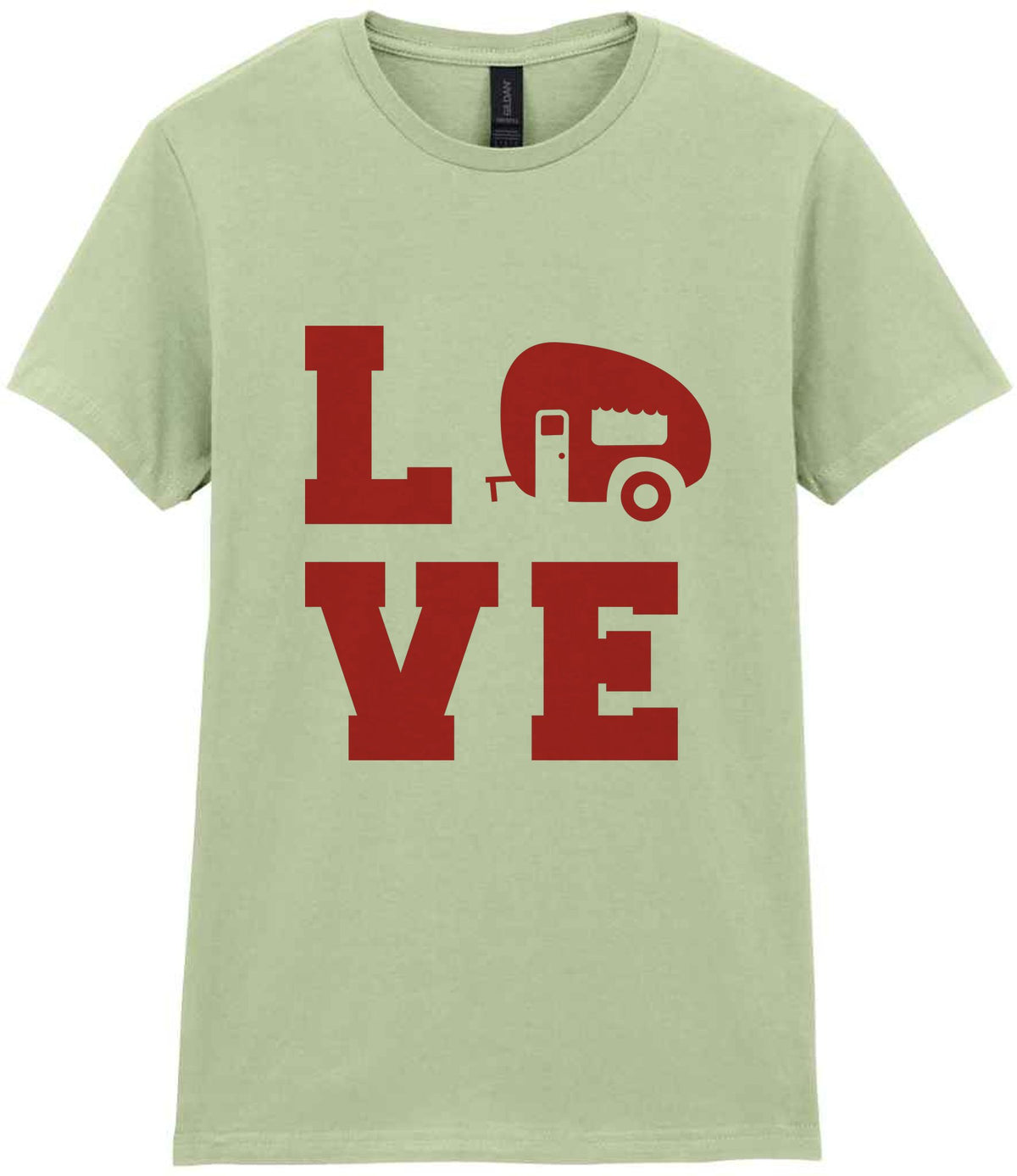 Love – Ladies T-Shirt in Pistachio with Red vinyl