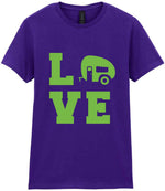 Love – Ladies T-Shirt in Purple with Apple Green vinyl