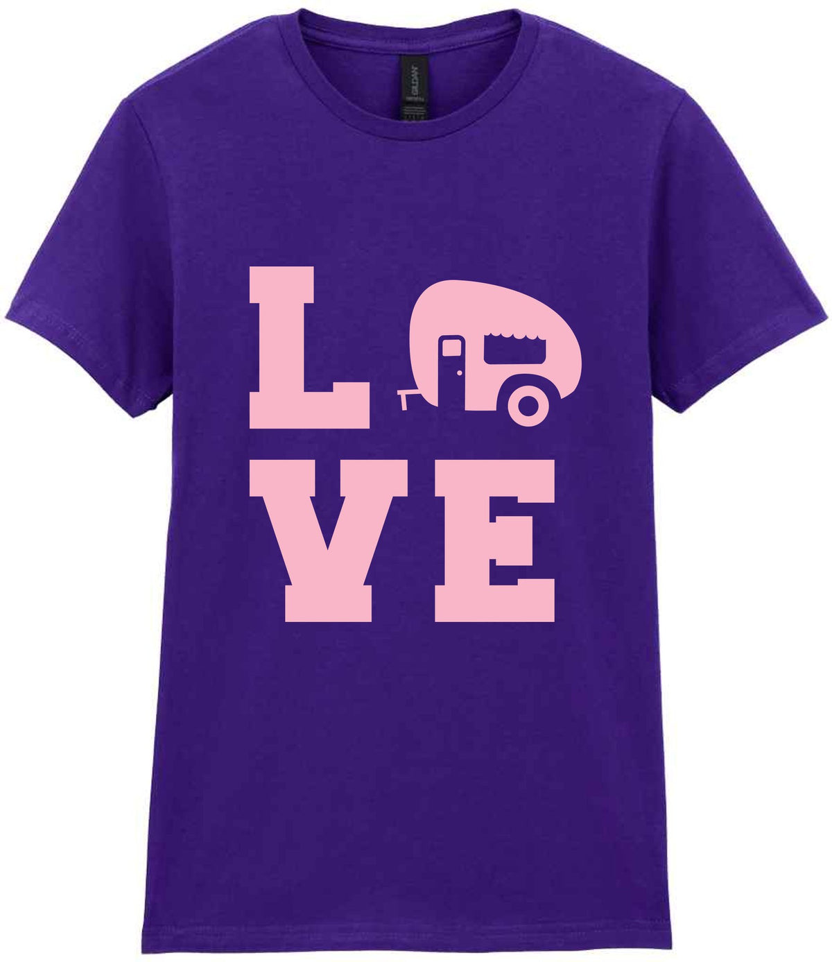 Love – Ladies T-Shirt in Purple with Baby Pink vinyl