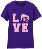 Love – Ladies T-Shirt in Purple with Baby Pink vinyl