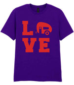 Love – Unisex T-Shirt in Purple with Red vinyl