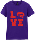 Love – Ladies T-Shirt in Purple with Red vinyl
