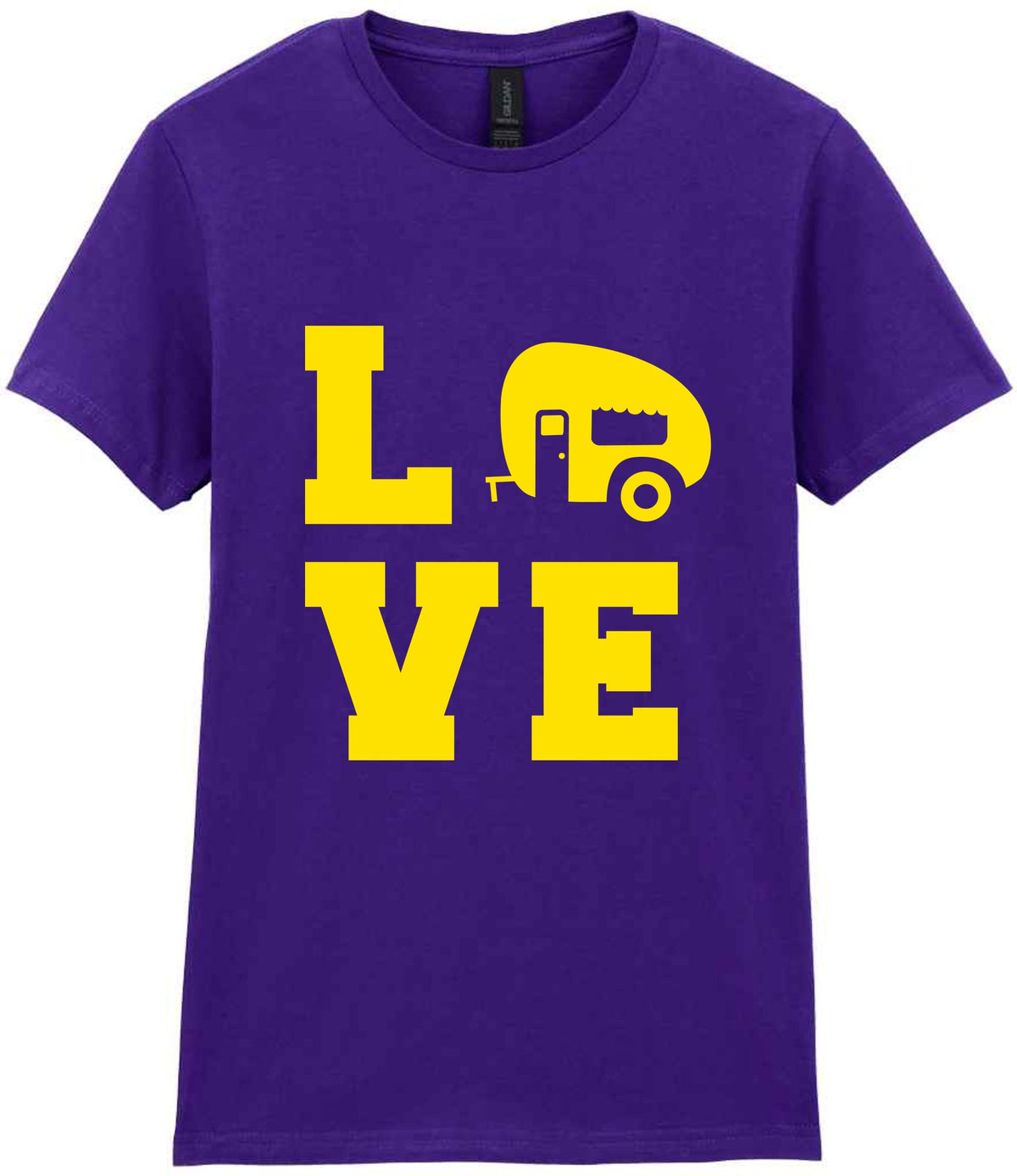 Love – Ladies T-Shirt in Purple with Yellow vinyl