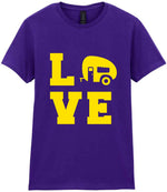 Love – Ladies T-Shirt in Purple with Yellow vinyl