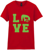 Love – Ladies T-Shirt in Red with Apple Green vinyl