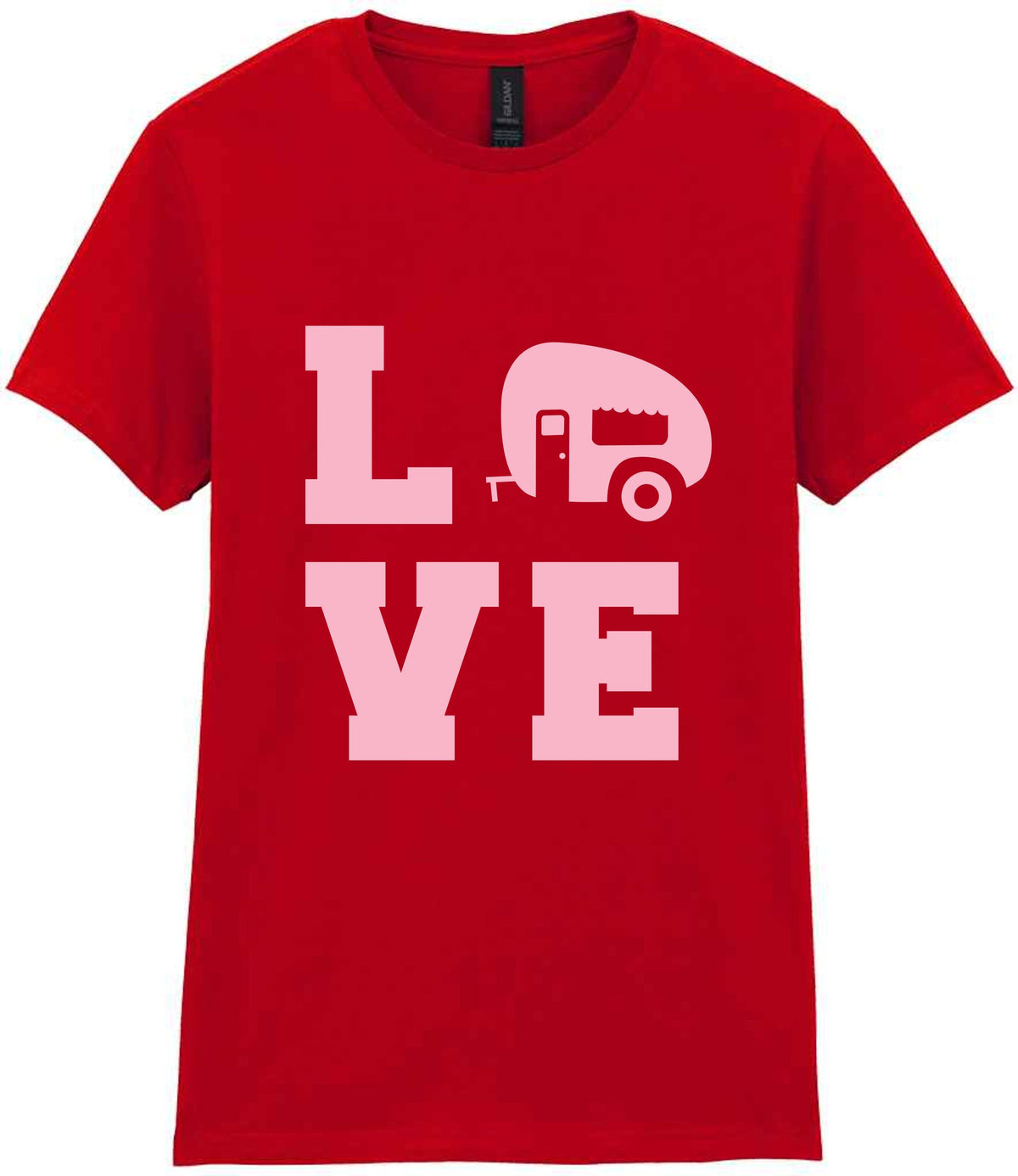 Love – Ladies T-Shirt in Red with Baby Pink vinyl