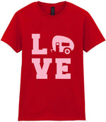 Love – Ladies T-Shirt in Red with Baby Pink vinyl