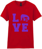 Love – Ladies T-Shirt in Red with Purple vinyl