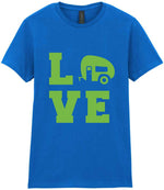 Love – Ladies T-Shirt in Royal Blue with Apple Green vinyl