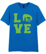Love – Unisex T-Shirt in Royal Blue with Apple Green vinyl