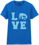 Love – Ladies T-Shirt in Royal Blue with Baby Blue vinyl