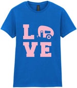 Love – Ladies T-Shirt in Royal Blue with Baby Pink vinyl