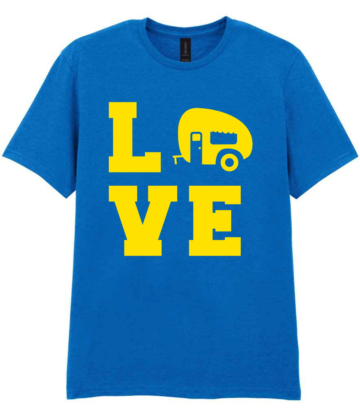 Love – Unisex T-Shirt in Royal Blue with Yellow vinyl