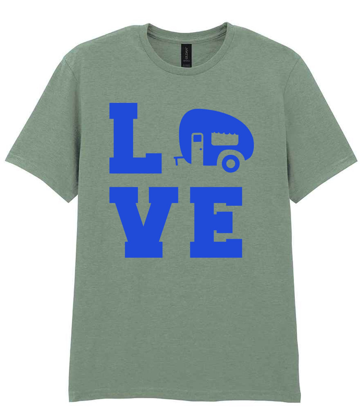 Love – Unisex T-Shirt in Sage with Royal Blue vinyl