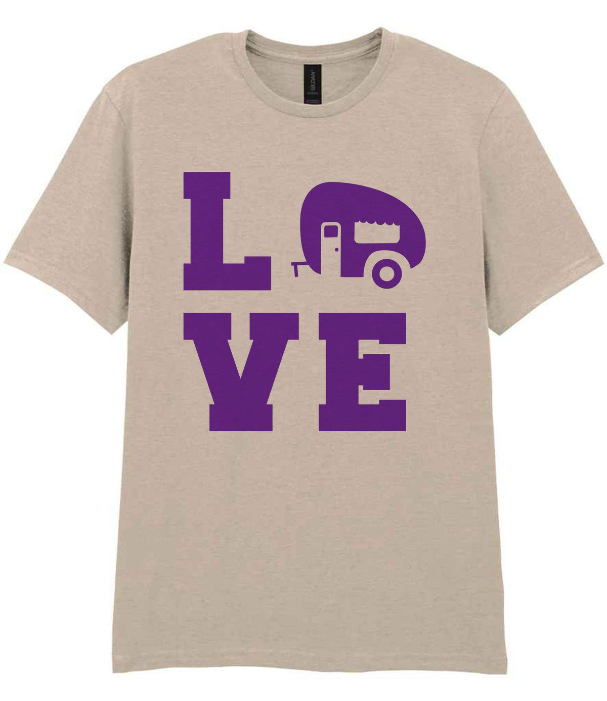 Love – Unisex T-Shirt in Sand with Purple vinyl