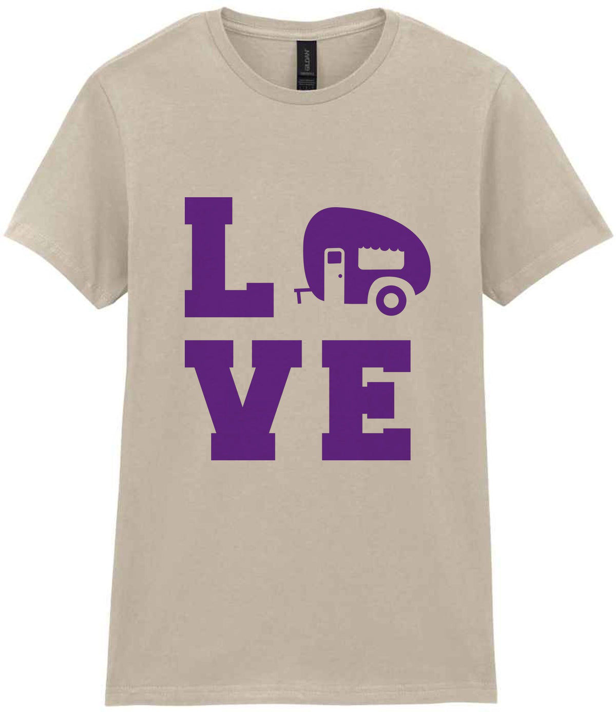 Love – Ladies T-Shirt in Sand with Purple vinyl