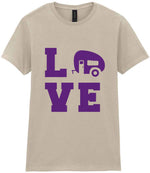 Love – Ladies T-Shirt in Sand with Purple vinyl