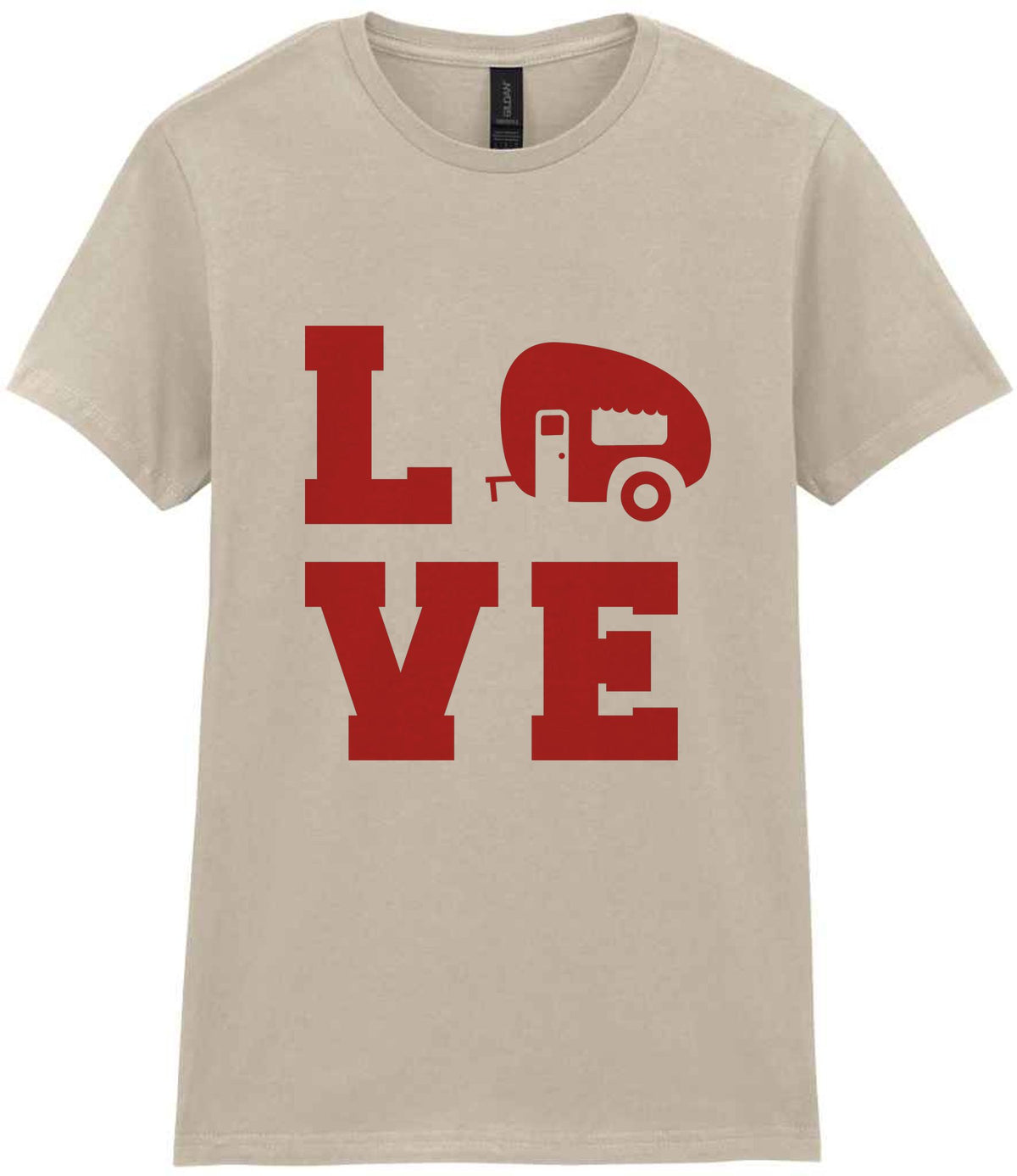 Love – Ladies T-Shirt in Sand with Red vinyl