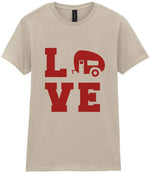 Love – Ladies T-Shirt in Sand with Red vinyl