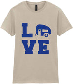 Love – Ladies T-Shirt in Sand with Royal Blue vinyl