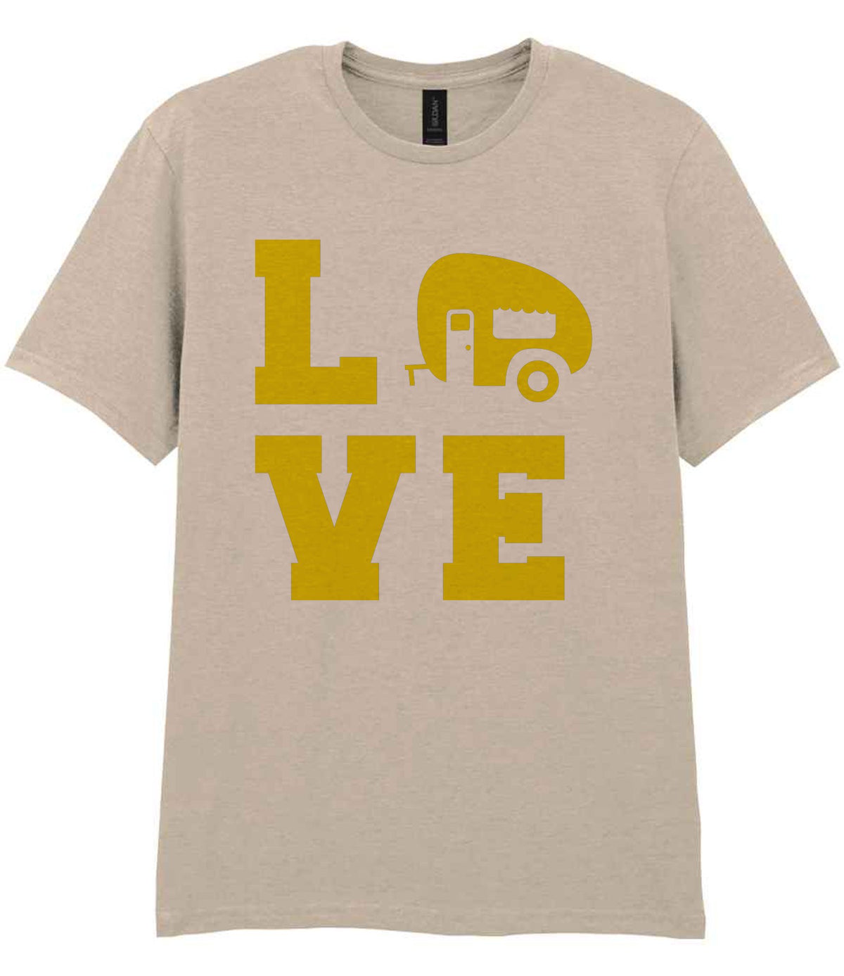 Love – Unisex T-Shirt in Sand with Yellow vinyl