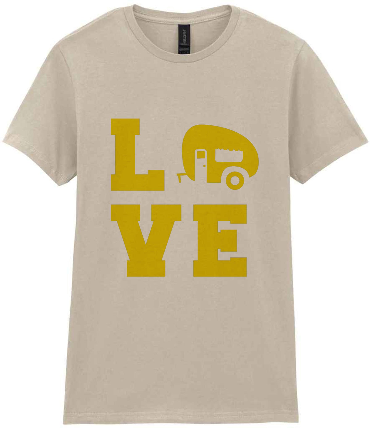 Love – Ladies T-Shirt in Sand with Yellow vinyl