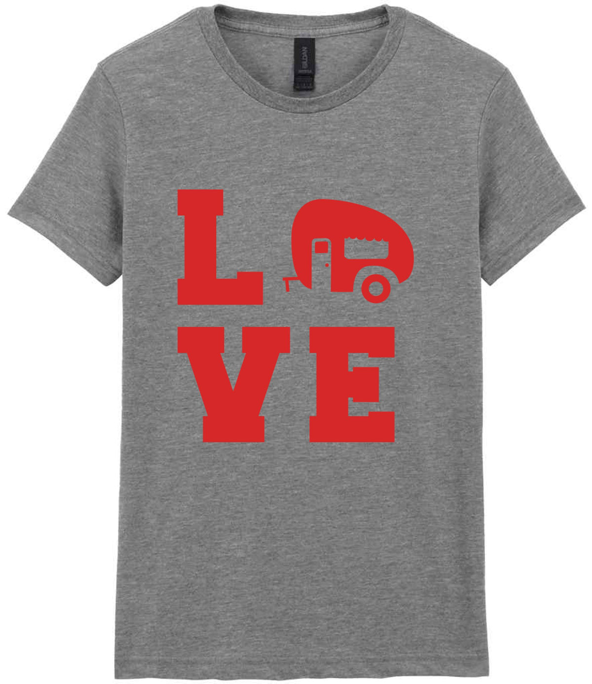 Love – Ladies T-Shirt in Sport Grey with Red vinyl