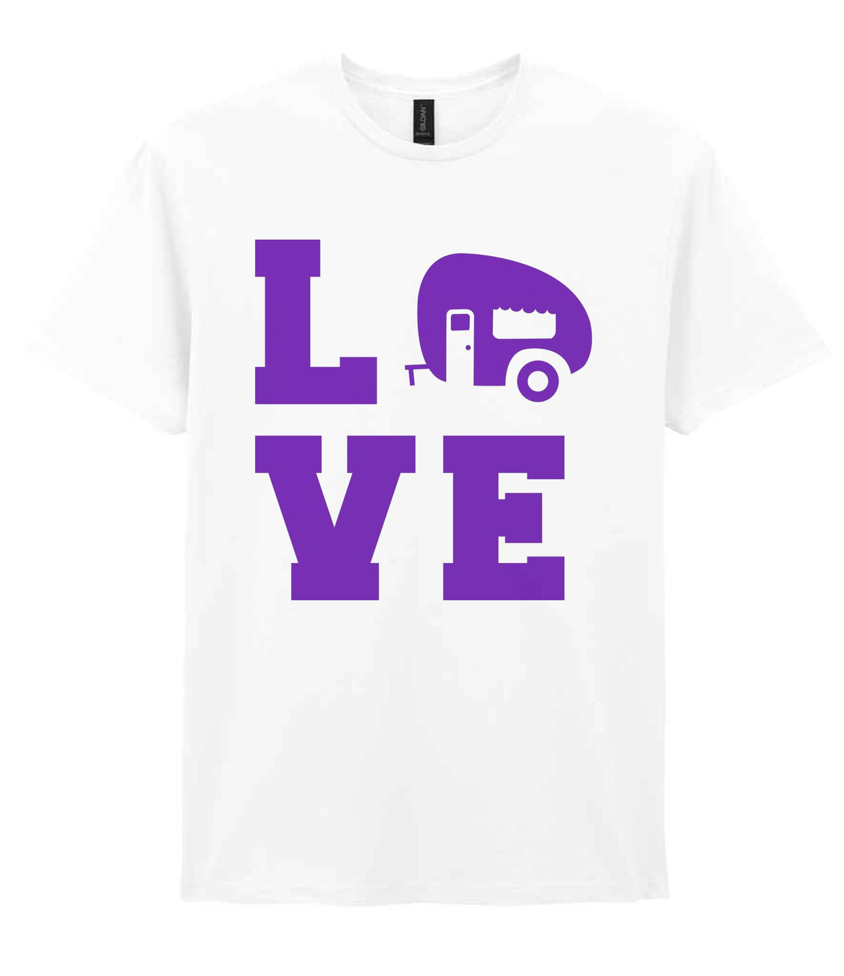 Love – Unisex T-Shirt in White with Purple vinyl