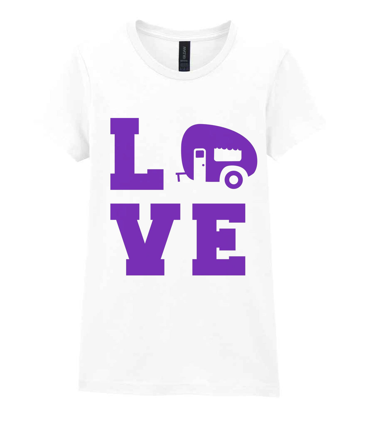 Love – Ladies T-Shirt in White with Purple vinyl