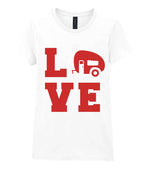Love – Ladies T-Shirt in White with Red vinyl