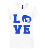 Love – Ladies T-Shirt in White with Royal Blue vinyl