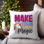 Make Your Own Magic cushion in white