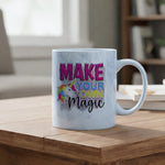 Make Your Own Magic marble mug in blue